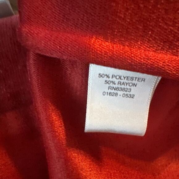 CHRISTOPHER & BANKS Petite Velour Snap Front Shirt Jacket P/M Red Rust Stretchy - Picture 10 of 11